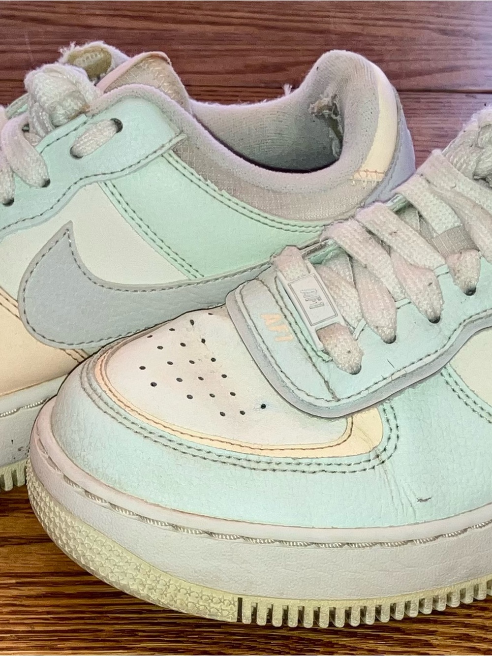 Nike Women’s Pastel Mint & White Air Force Ones